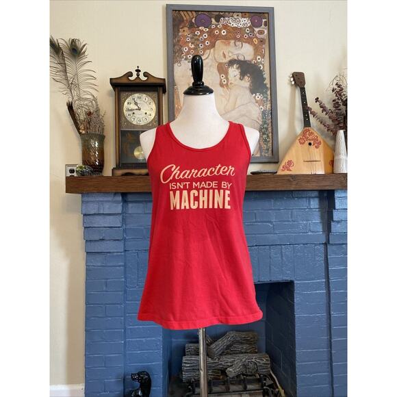 Maker's Mark Sz XL Branded Tank Top Red Character Isn’t Made By Machine Women’s - Picture 1 of 9